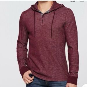 Alesbury Keaton Thermal Henley Hoodie Navy Large‎ New With Tags